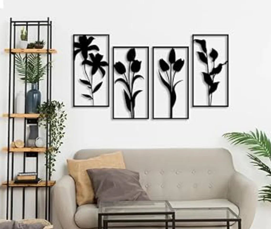 4-Piece Acrylic Flower Decor